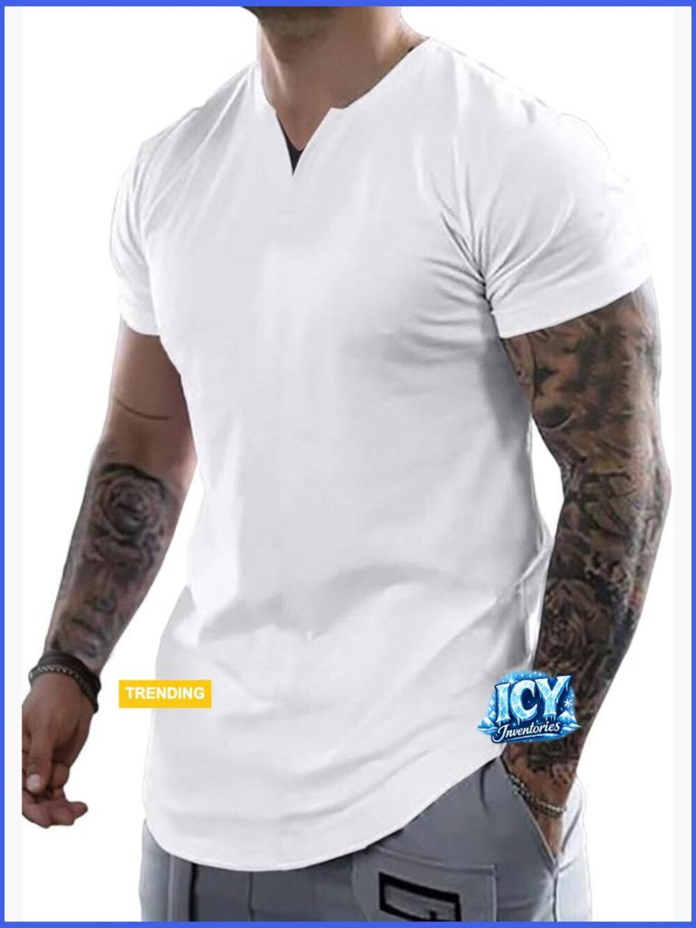 Men's Slim Fit Henley Short Sleeve T-Shirt Cotton Polyester Spandex